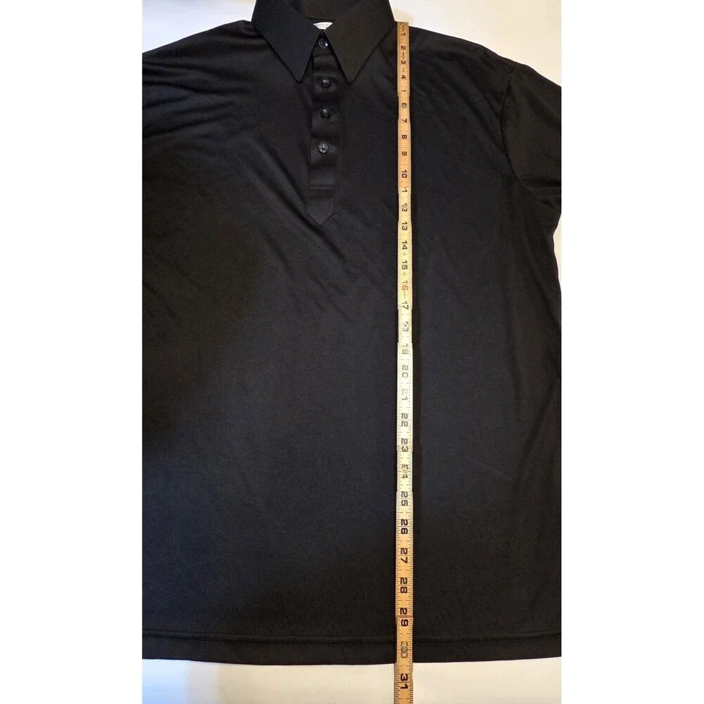 Collars & Co Dress Collar Polo Shirt Mens XL Black Short Sleeve Stretch Golf - Picture 8 of 9